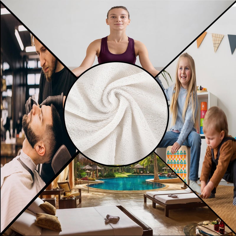 Kuber Industries Kuber Industries (Set of 3) Face Towel | Small-14x21 Inch | Hand Napkins For Man & Women | Hand Towel For Facewash, Gym | Face Towel For Kids | Towels for Daily Use | White  - Image 5