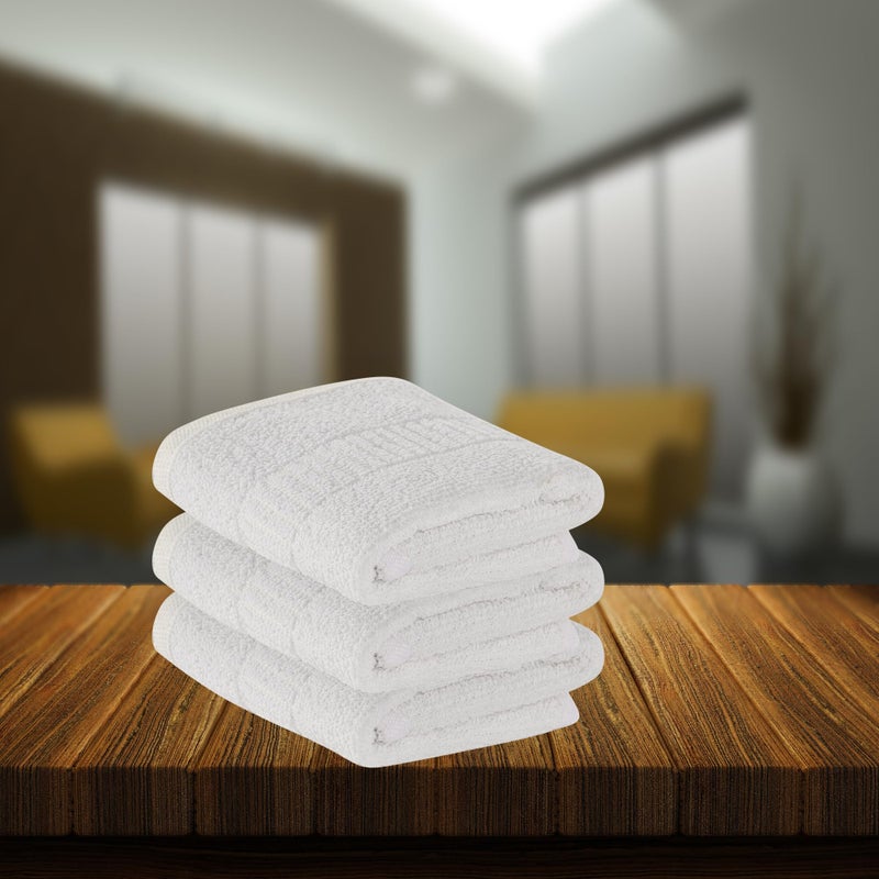 Kuber Industries Kuber Industries (Set of 3) Face Towel | Small-14x21 Inch | Hand Napkins For Man & Women | Hand Towel For Facewash, Gym | Face Towel For Kids | Towels for Daily Use | White  - Image 1