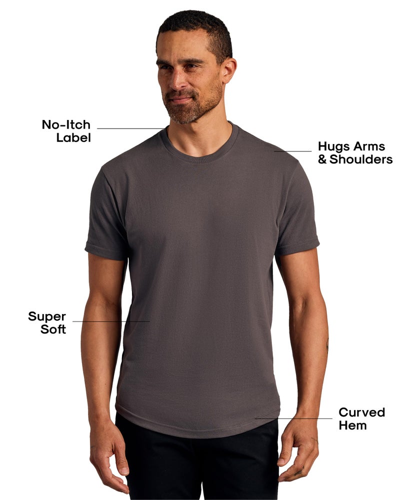 True Classic Mens T-Shirts â€“ Curved Hem Tee Mens, Hipster Shirts for Men, Long Tail T Shirts for Man, Drop Cut Lounge/Sleep, Pack of 4, Variety, XL - Image 3