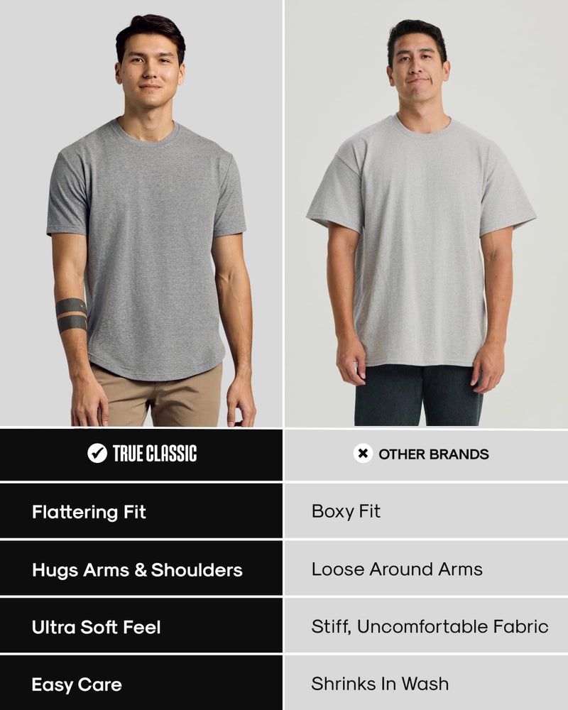True Classic Mens T-Shirts â€“ Curved Hem Tee Mens, Hipster Shirts for Men, Long Tail T Shirts for Man, Drop Cut Lounge/Sleep, Pack of 4, Variety, XL - Image 5