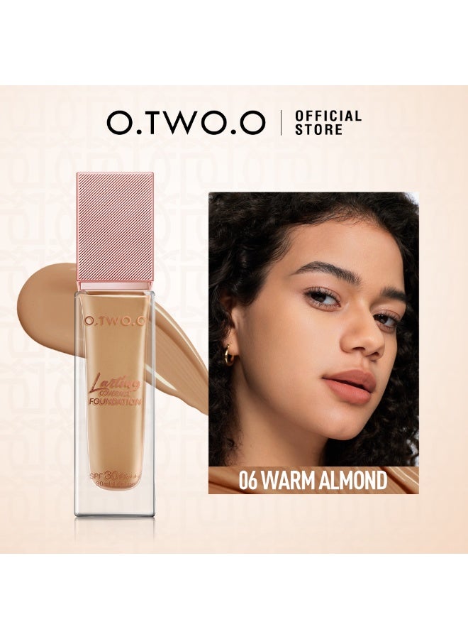 أوتو O.TWO.O Haute All Day Coverage Foundation – Full Coverage, Long-Wear Formula(#6,WARM ALMOND) - Image 2