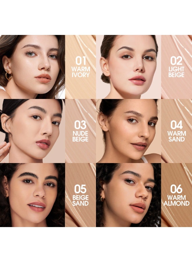 أوتو O.TWO.O Haute All Day Coverage Foundation – Full Coverage, Long-Wear Formula(#6,WARM ALMOND) - Image 3