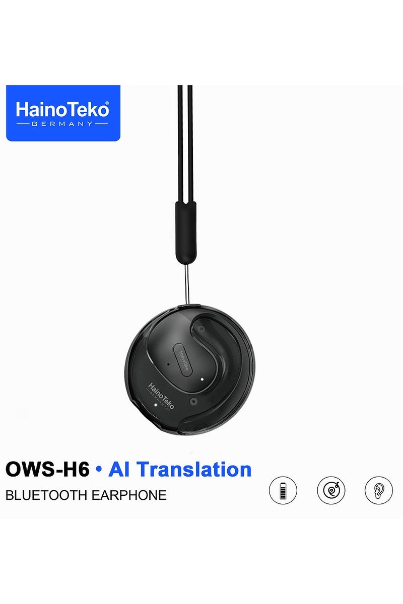 Haino Teko Haino Teko OWS-H6 AI Translation Hi-Res Audio Bluetooth Earphone With Universal Compatibility Black - Image 1