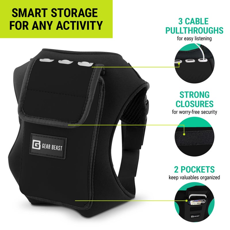Gear Beast Running Backpack for Men and Women - Lightweight Running Vest & Phone Holder for Jogging, Hiking and Cycling - Compatible with Most Smartphones, Black - Image 3