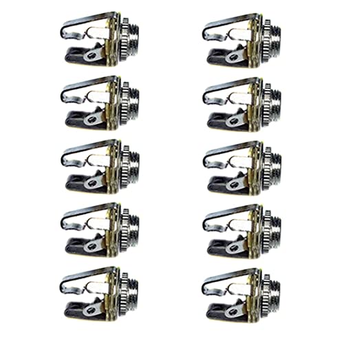 bnafes 3.5mm Stereo 3-Pole (3-Pin) TRS Plug Jack Socket Adapter Connectors Use for Microphone Jack, Earphone Plug, Audio Video AV PC - 10 Pack - Image 1