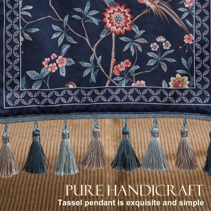 patdrea Vintage Chinoiserie Floral Table Runner Farmhouse for Home Kitchen Dining Decor Parties Family Dinners 12"*71" - Image 4