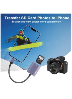 SYOSI SD Card Reader for iPhone,[Apple MFi Certified] with Charging Lightning Port Micro Memory Card Adapter High-Speed Trail Game Camera SD Card Viewer Adapter for iPhone,iPad Air/Pro Supports SD/TF Card  - Image 4
