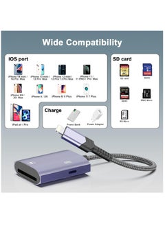 SYOSI SD Card Reader for iPhone,[Apple MFi Certified] with Charging Lightning Port Micro Memory Card Adapter High-Speed Trail Game Camera SD Card Viewer Adapter for iPhone,iPad Air/Pro Supports SD/TF Card  - Image 2