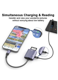 SYOSI SD Card Reader for iPhone,[Apple MFi Certified] with Charging Lightning Port Micro Memory Card Adapter High-Speed Trail Game Camera SD Card Viewer Adapter for iPhone,iPad Air/Pro Supports SD/TF Card  - Image 3