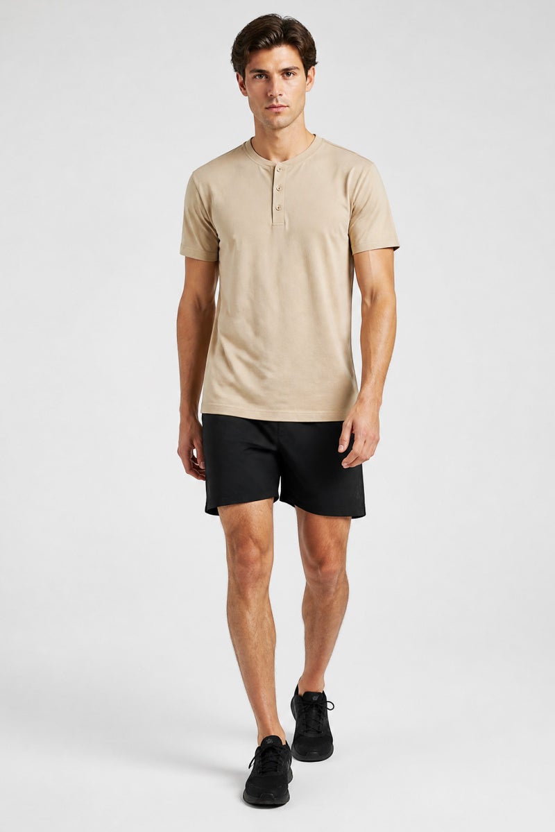 Gaiam Men Slim Fit Short Sleeve Training T-Shirt, Beige - Image 4