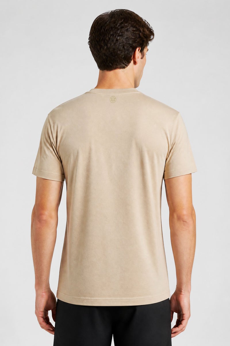 Gaiam Men Slim Fit Short Sleeve Training T-Shirt, Beige - Image 5