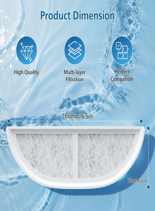 Caehomly 15-Pack Cat Water Fountain Filters Compatible with eufy Stainless Steel Pet Fountain 3L/105oz, Pet Water Fountain Filter with Triple Filtration System for Cats and Dogs - Image 5