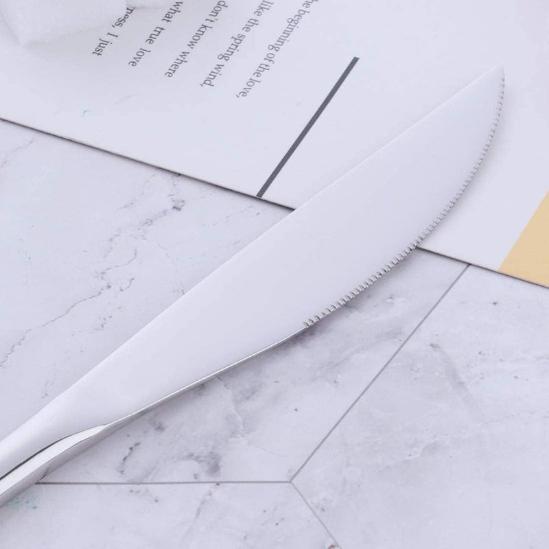 Eletree Cutlery Stainless Steel Dinner Butter Knives with Pearled Edge For Butter Spreading Set of 1 - Image 4