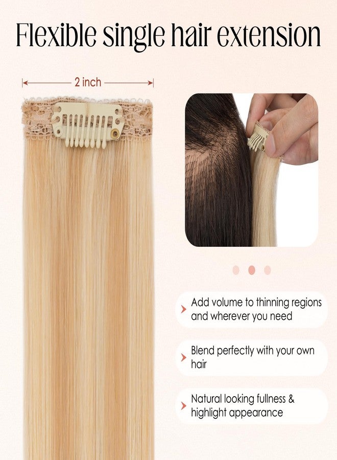 S-noilite Clip in Short Hair Extensions Remy Real Human Hair 6pcs Single Mini Clip on Hairpin Hairpiece for Women for Highlight, 10 inch Highlight Camel Brown & Blonde - Image 5