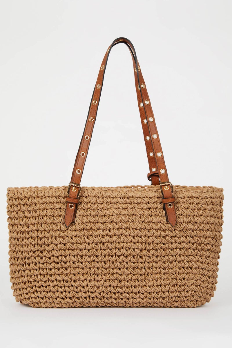 DeFacto Beige Woman Woman Straw Shoulder Bag Casual - Image 5