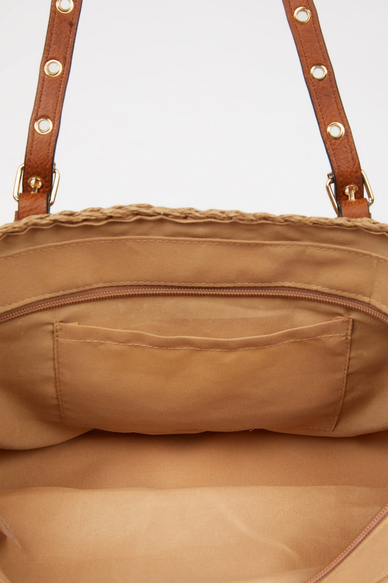 DeFacto Beige Woman Woman Straw Shoulder Bag Casual - Image 4