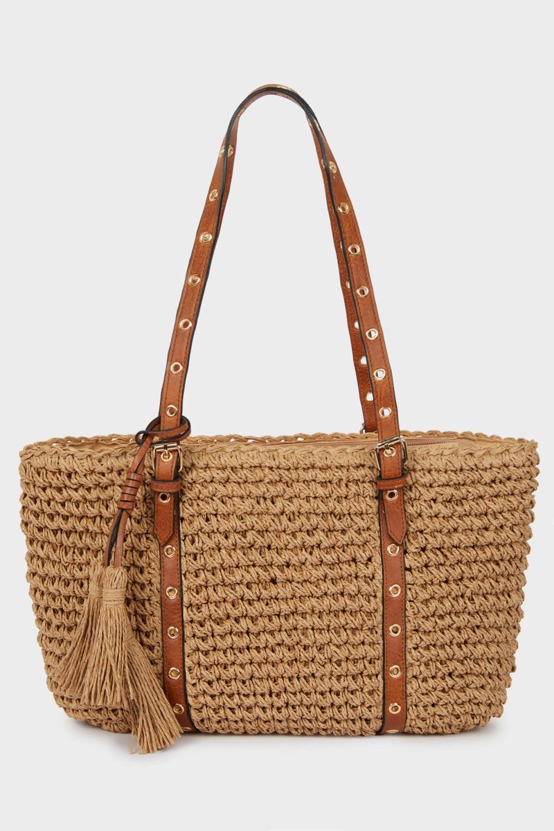 DeFacto Beige Woman Woman Straw Shoulder Bag Casual - Image 1