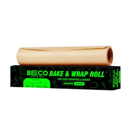 Beco Eco-Friendly Baking & Wrapping Paper, 11 inch x 20 Meter Roll, Pack of 1, 100% Bamboo Pulp & Chemical Free Parchment & Cooking Paper - Image 1