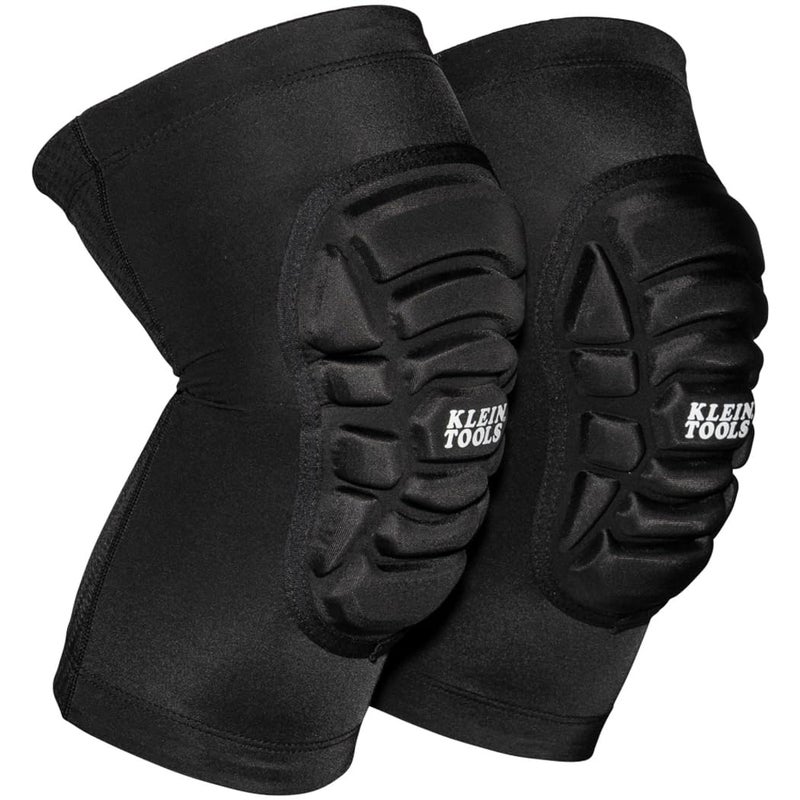 Klein Tools 60492 Knee Pads, Lightweight Padded Knee Sleeves, Breathable Mesh Back, Elastic Cuff with Slip-Resistant Silicone, Black, M/L - Image 1