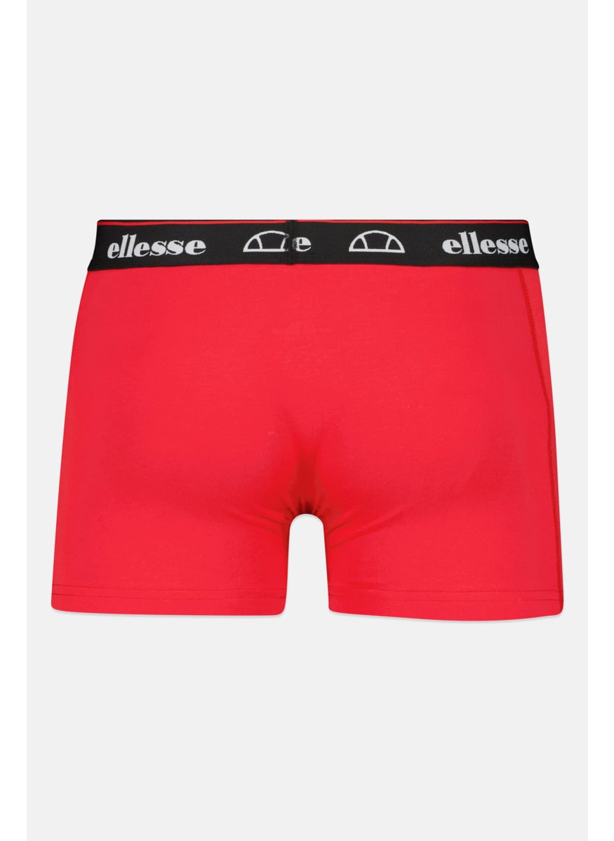 Ellesse Men 3 Pcs Brand Logo Pull On Hipster Boxer, Blue/Red/Black  - Image 3