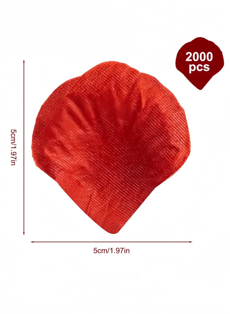 Lee Yon 2000-Piece Artificial Rose Petals, Dark Red, 5x5 cm Non-Woven Fabric for Weddings, Anniversaries, and Romantic Occasions - Image 2