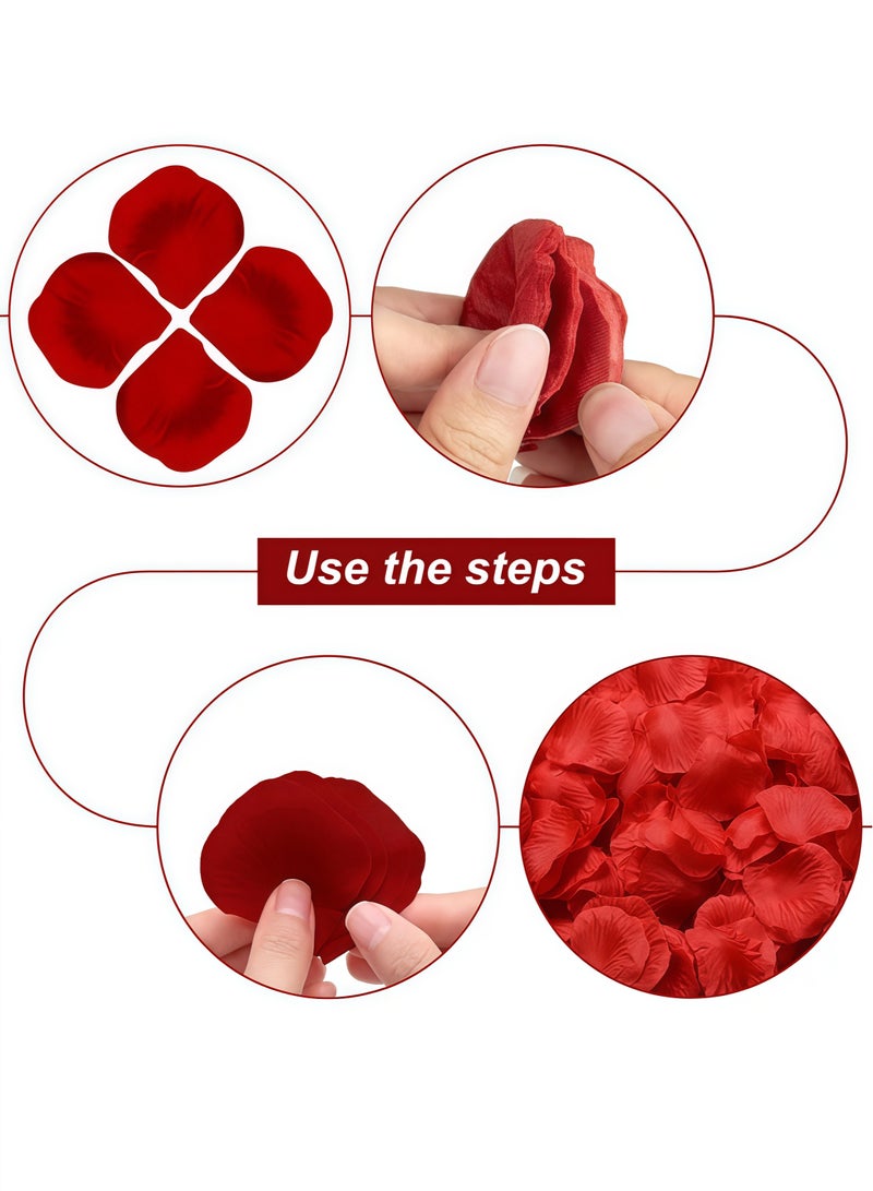 Lee Yon 2000-Piece Artificial Rose Petals, Dark Red, 5x5 cm Non-Woven Fabric for Weddings, Anniversaries, and Romantic Occasions - Image 3