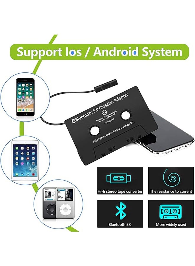 HAVEN BT Cassette Adapter, Car Audio Bluetooth Cassette Receiver, Wireless Tape Auxiliary Adapter, Smartphone Audio Converter, Wireless Bluetooth Hands-Free for Home/Car - Image 4