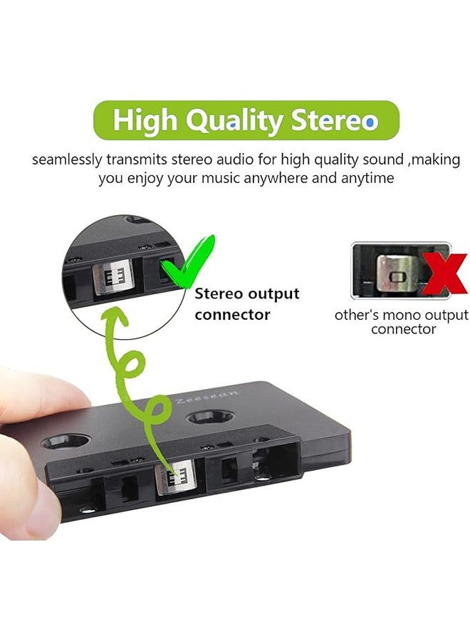 HAVEN BT Cassette Adapter, Car Audio Bluetooth Cassette Receiver, Wireless Tape Auxiliary Adapter, Smartphone Audio Converter, Wireless Bluetooth Hands-Free for Home/Car - Image 3