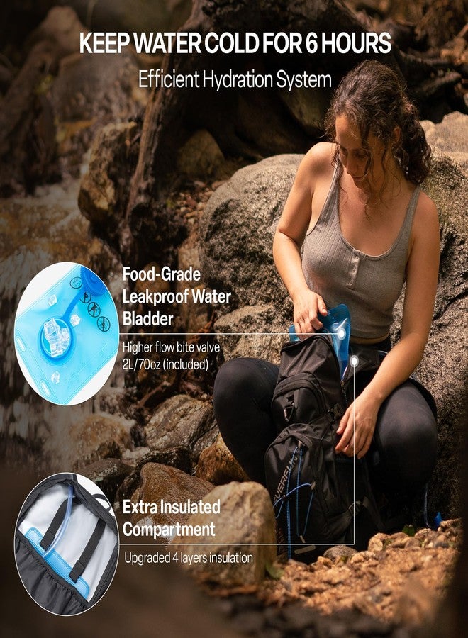 إيفر فن حقيبة ظهر للترطيب من إيفر فن مزودة بكيس ماء سعة 3 لترات وغطاء للمطر، حقيبة ظهر للترطيب بسعة 18 لترًا مناسبة للرجال والنساء، حقيبة ترطيب معزولة وخفيفة الوزن للاستخدام اليومي مع مساحة تخزين للمشي لمسافات طويلة وركوب الدراجات والجري والتزلج. - Image 3
