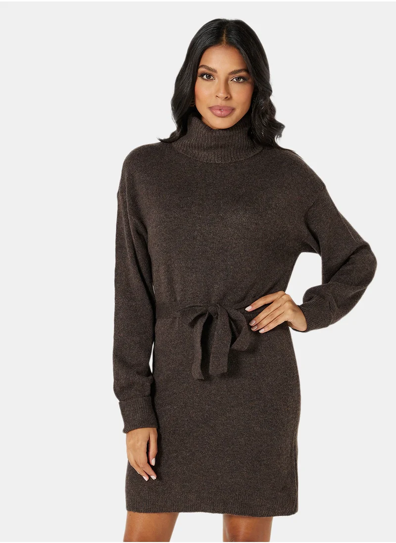 جاكلين دي يونج Knit Belted Sweat Mini Dress