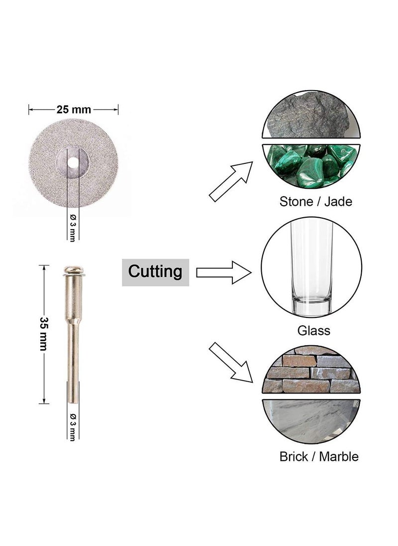 DIY Crafts Diy Crafts 10698 Cutting Wheel Set for Rotary Tool Diamond Cutting Wheel Mini Hss Saw Blades With Mandrels Multicolor 30 Piece  - Image 3