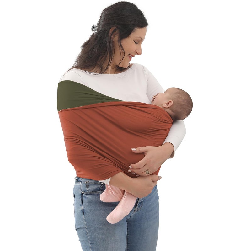 Kloovete Baby Wrap Carrier Perfect Baby Carrier Wrap Sling for Newborn and Infant up to 35 lbs CopperOliver M S M L of Clothing Size - Image 2