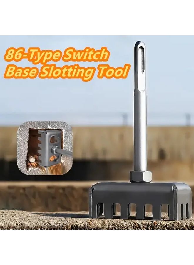 Type 86 Base Box Square Hole Punch Tool Carbon Steel Blade Non Slip Grip Dual Use Electrician Installation Home Repair - Image 1