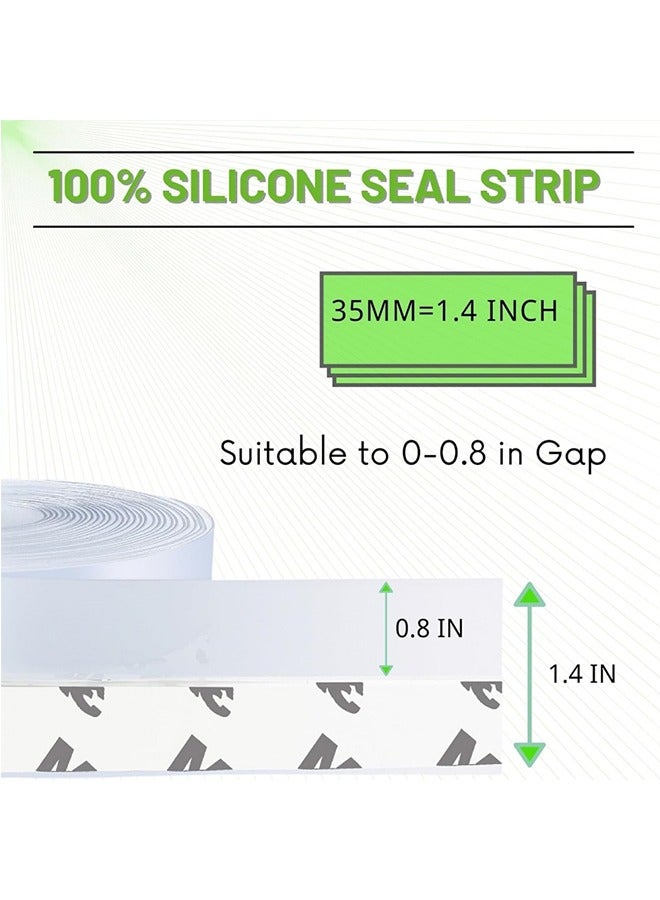 3M Weather Strip Door Seal, Door Strip Bottom For Door Silicone Seal Sticker Adhesive For Door And Window Gap Anti-Collision Silicone 5m/16ft (35mm, Transparent)  - Image 2