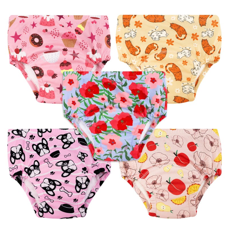 Max Shape 5 Pack Potty Training Underwear for Girls, Reusable Cotton Underwer, Baby and Toddler Girls Toilet Training Pants (US, Age, 3 Years, Orange) - Image 1