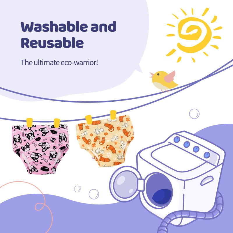 Max Shape 5 Pack Potty Training Underwear for Girls, Reusable Cotton Underwer, Baby and Toddler Girls Toilet Training Pants (US, Age, 3 Years, Orange) - Image 3