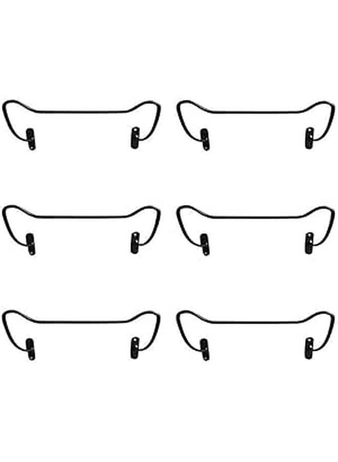 Wall Mounted Wine Rack Set Of 6 Iron Rustic Bottle Holder For Kitchen Bar Storage - Image 1