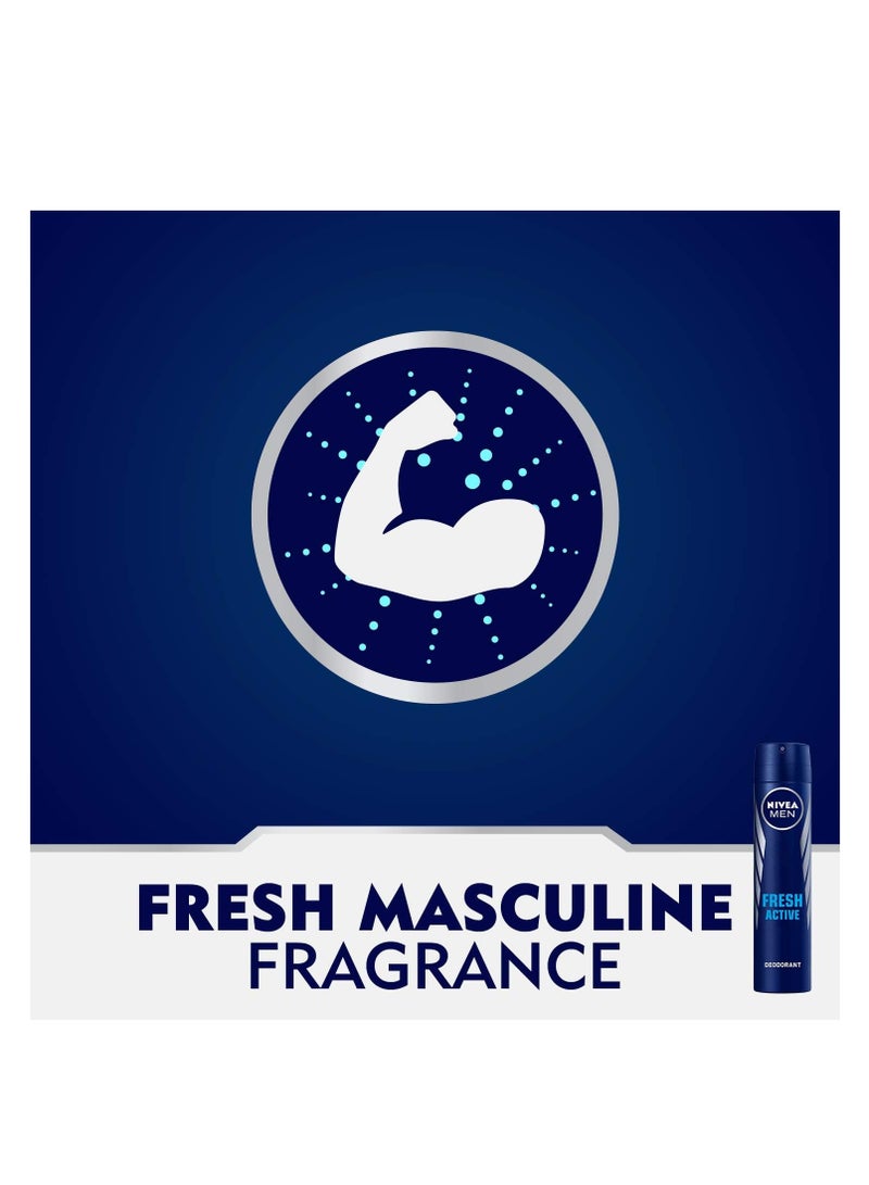 Nivea MEN Antiperspirant Spray Fresh Active Fresh Scent 150ml - Image 4