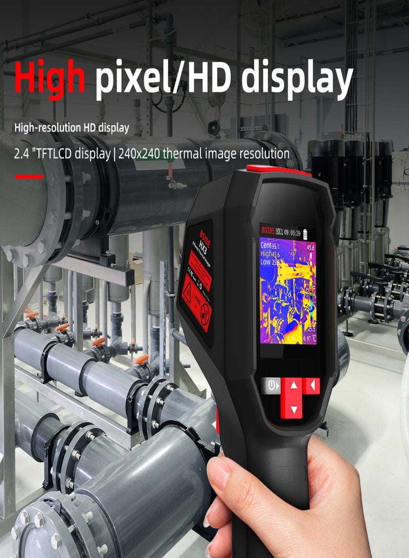 BSIDE HX3 Thermal Imaging Camera High Resolution 240 x 240 Handheld Thermal Camera with 15 Colour Palettes Infrared Thermal Camera 25Hz Refresh Rate -20~550℃（-4~1022°F） for Water Leaks HVAC Car Electronics - Image 4