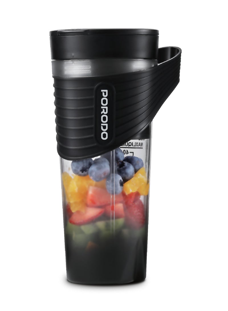 porodo Lifestyle Freshmix Portable Blender 460mL with 20000RPM Motor Speed / High-Speed Blending / Convenient Straw Design / Portable and Rechargeable Blender / Juicer / Fruit Mixer - Black - Image 1