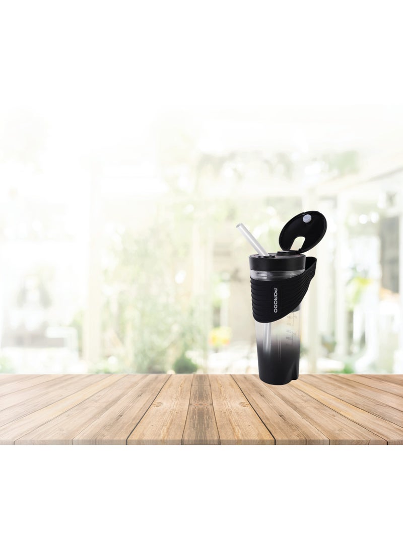 porodo Lifestyle Freshmix Portable Blender 460mL with 20000RPM Motor Speed / High-Speed Blending / Convenient Straw Design / Portable and Rechargeable Blender / Juicer / Fruit Mixer - Black - Image 4