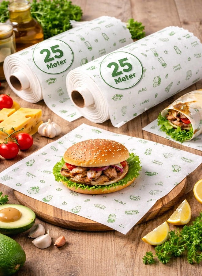 DITYAM wrap لفة ورق تغليف طعام فاخرة (25 متر + 25 متر) - ورق زبدة غير لاصق صديق للبيئة للخبز والطبخ وتخزين الطعام (عبوة من قطعتين) - Image 2
