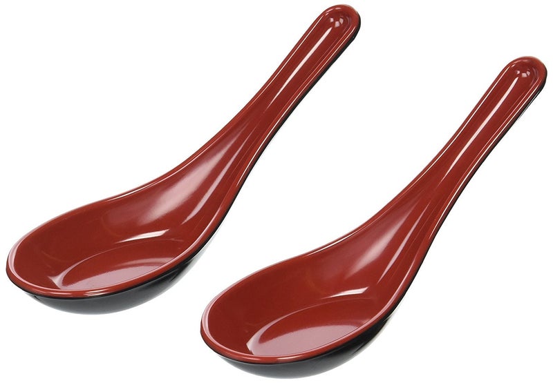 Happy Sales HSMS-2MRB Asian Red/Black Soup Spoons, Set of 2 - Image 3
