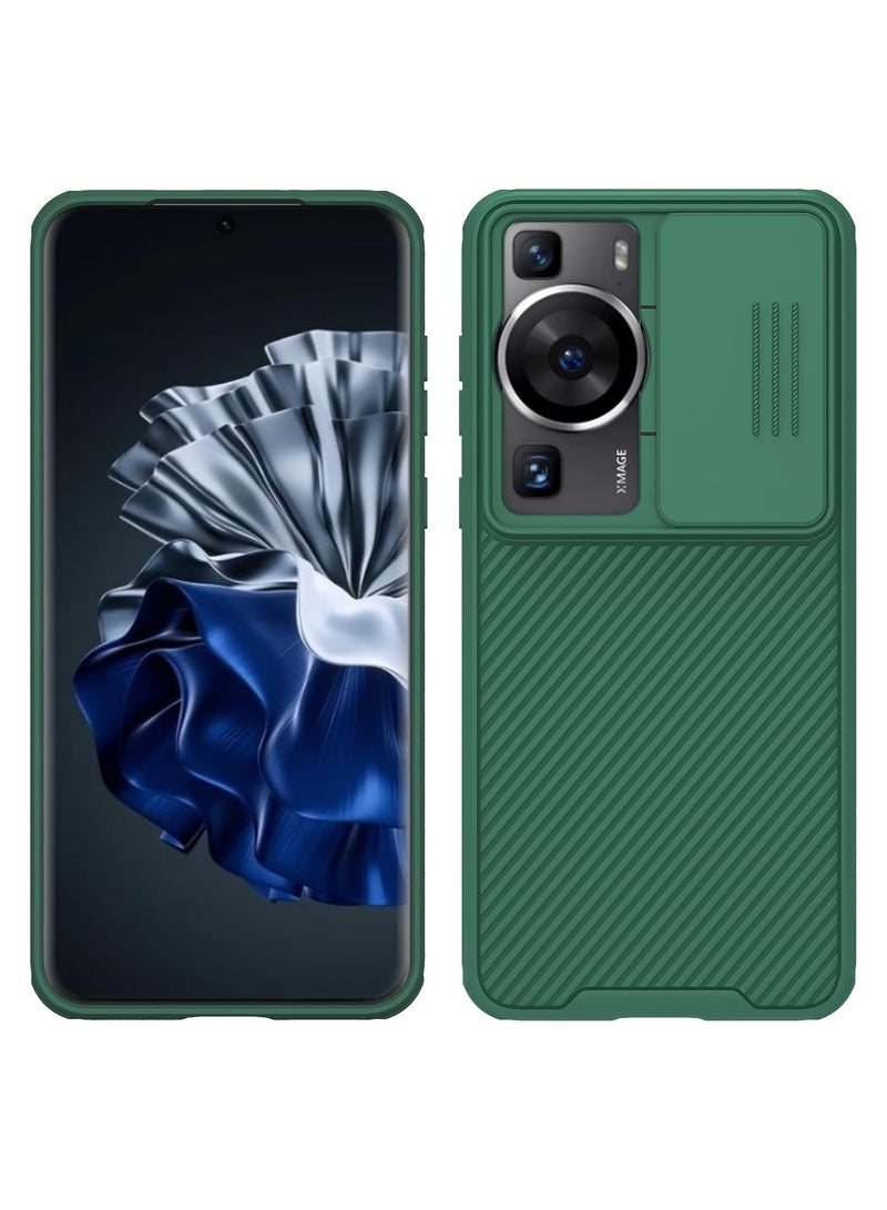 Nillkin Compatible with Huawei P60 Pro/ P60 Case with Slide Case Camera Lens Protector Phone Case Non-Slip Slim Protective Case Cover for Huawei p60 pro 5g 6.67 inch 2023 (Green) - Image 1