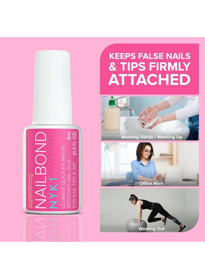 ان واي كي 1 غراء أظافر فائق القوة للأظافر الصناعية، أطراف الأظافر، والأظافر الأكريليك (8 مل) غراء أظافر NYK1 Nail Bond Brush On Nail Glue للأظافر الصناعية، غراء أظافر يدوم طويلاً للأظافر الأكريليكية، أطراف الأظافر الصناعية، غراء أظافر - Image 5