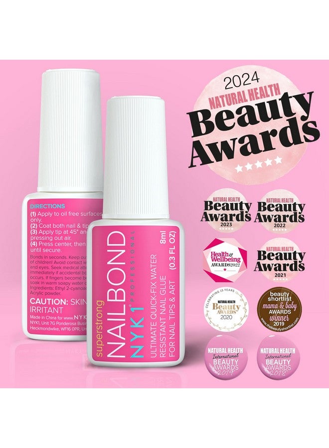 ان واي كي 1 غراء أظافر فائق القوة للأظافر الصناعية، أطراف الأظافر، والأظافر الأكريليك (8 مل) غراء أظافر NYK1 Nail Bond Brush On Nail Glue للأظافر الصناعية، غراء أظافر يدوم طويلاً للأظافر الأكريليكية، أطراف الأظافر الصناعية، غراء أظافر - Image 2