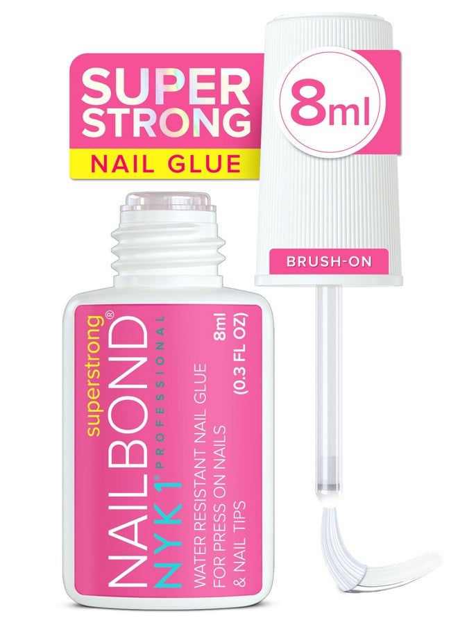 ان واي كي 1 غراء أظافر فائق القوة للأظافر الصناعية، أطراف الأظافر، والأظافر الأكريليك (8 مل) غراء أظافر NYK1 Nail Bond Brush On Nail Glue للأظافر الصناعية، غراء أظافر يدوم طويلاً للأظافر الأكريليكية، أطراف الأظافر الصناعية، غراء أظافر - Image 1