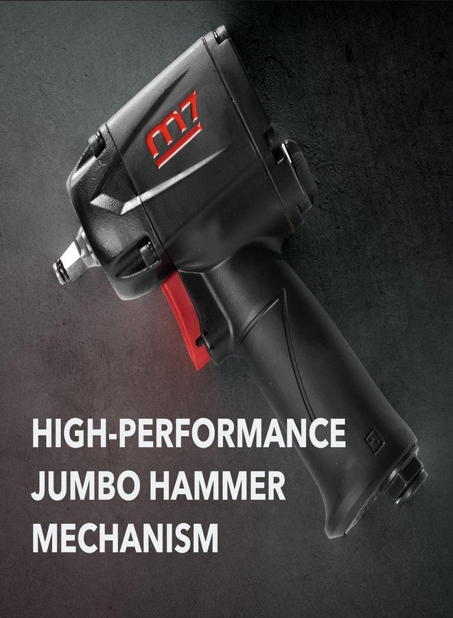 M7 NC-4612Q 1/2-inch Drive Quiet Mini Air Impact Wrench, High Torque Wrench and Best-in-Class Performance, Automotive Tool for Professional and Industrial Use, Lightweight Air Tool for Confined Spaces - Image 2