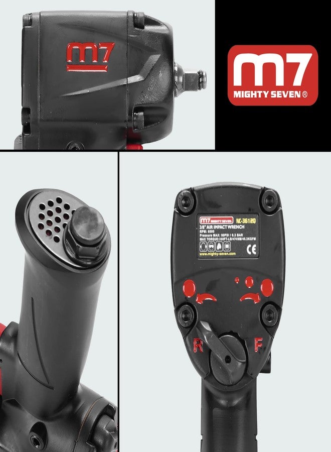 M7 NC-4612Q 1/2-inch Drive Quiet Mini Air Impact Wrench, High Torque Wrench and Best-in-Class Performance, Automotive Tool for Professional and Industrial Use, Lightweight Air Tool for Confined Spaces - Image 3