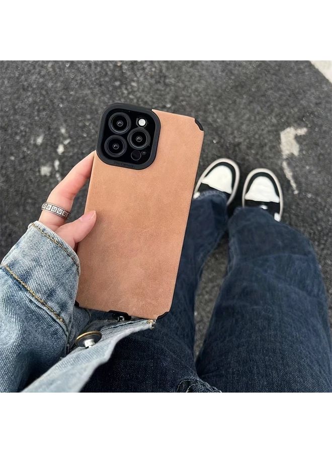 Dark Gray PU Leather Matte Eye Phone Case For IPhone 14 Pro Max - Image 5